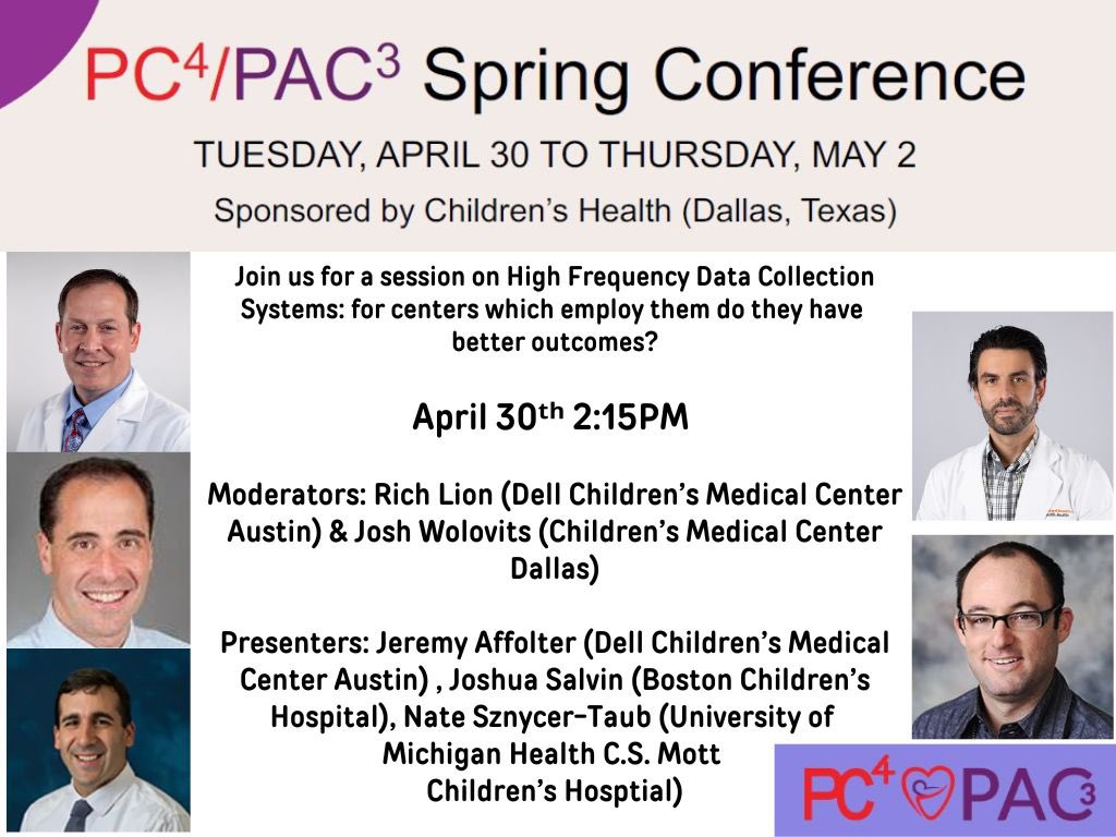 Excited to learn more during this session at the PC4/PAC3 Conference @pc4quality #PC4PAC3Conf #PedsCICU #PedsICU