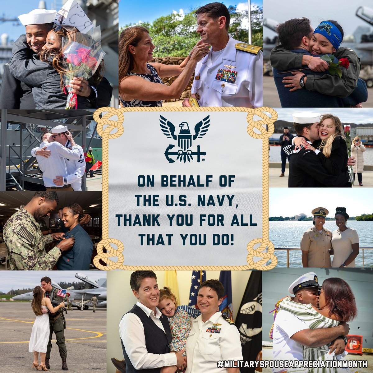 From shore to ship, Navy spouses keep the love afloat with strength and style. BZ to our maritime MVPs! ⚓ RT to show the love for military spouses worldwide! #MilitarySpouseAppreciationMonth