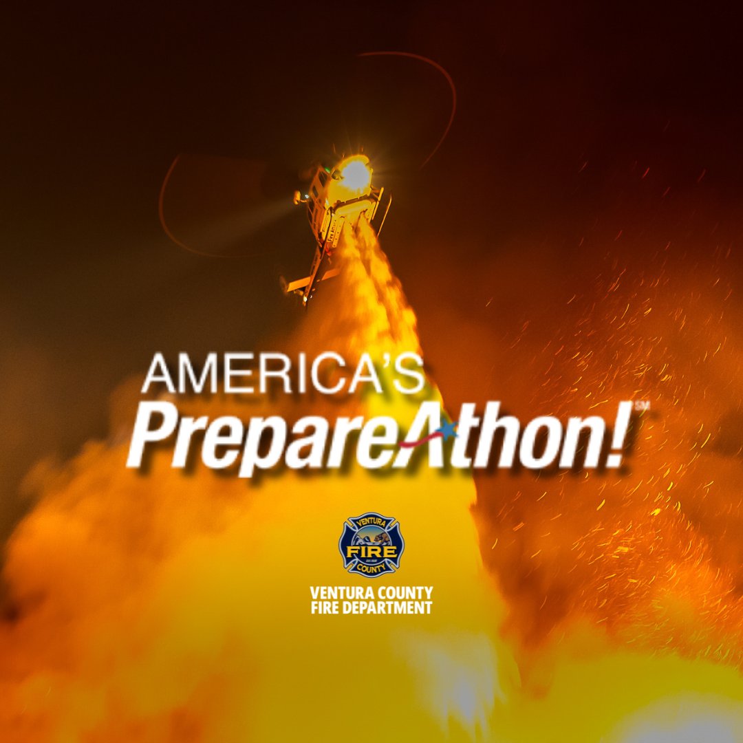 Preparedness is key! Celebrating National PrepareAthon Day with a reminder to stay safe. Let's be ready for whatever comes our way! 

Visit vcfd.org/ready-set-go/ and readyventuracounty.org for more emergency prep tips.
#PrepareathonDay 
#SafetyTips
#VCFD