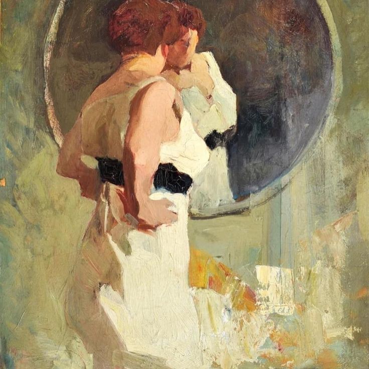 “ #beauty is truth's smile when she beholds her own face in a perfect #mirror.”
    |• Rabindranath Tagore |•
           •|||||||••
Τhe Neapolitan #painter 
Edgardo Curcio,1920s