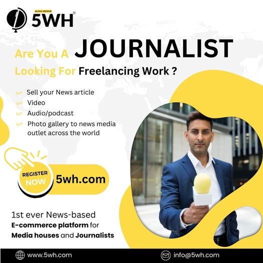 Attention journalists! 📰🎥 Ever thought of selling your news stories to media outlets worldwide? Now you can! 🌍 Join 5wh.com, the first-ever news marketplace for journalists. 📸🎙Connect with us for more info -
- Mail us - info@5wh.com
- 5wh.com