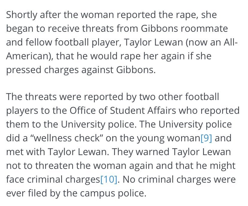 daily reminder that taylor lewan, the man in the video who everyone is going gaga over once threatened to rape a woman who had accused his teammate of rape if she pressed charges.