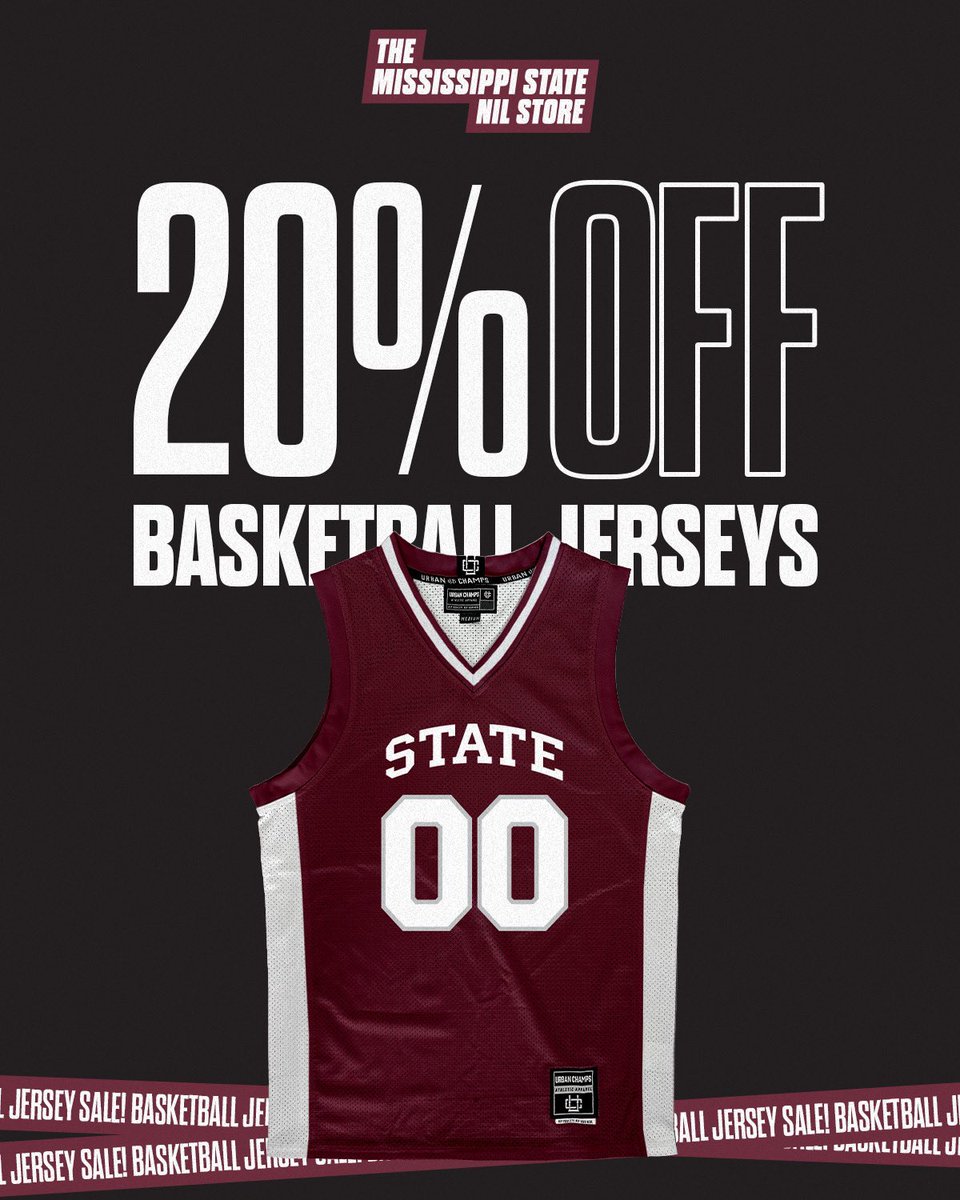 Don’t miss out on repping your team in style, with 20% off MSU basketball jerseys! 🏀

Discount is automatically applied in checkout!
msstate.nil.store/collections/me…

 #mississippistate #basketball #Jerseys #DealAlert 🎉