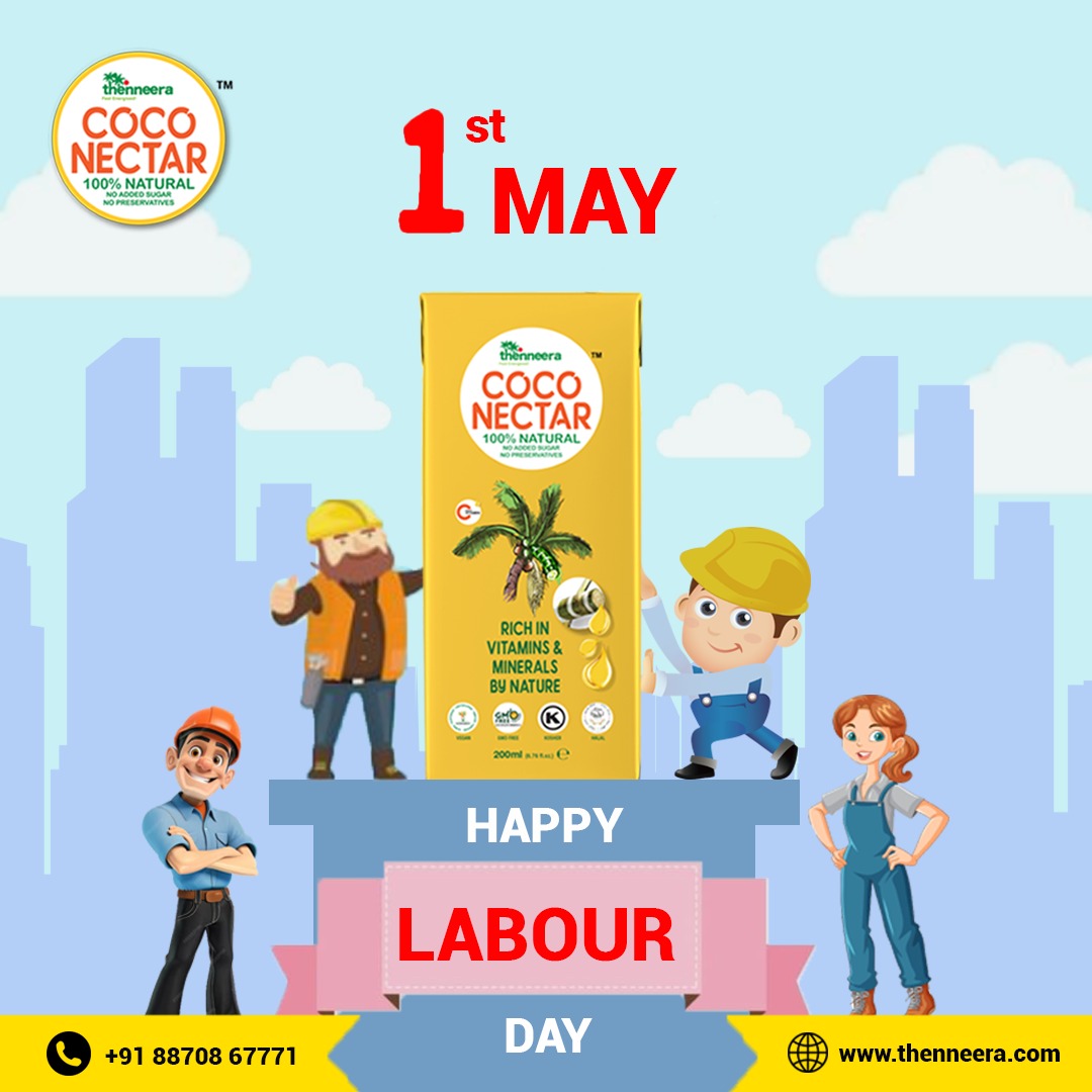 Cheers to the hardworking souls who fuel our nation's progress! Keep your energy levels high with Thenneera Coco Nectar .
Available in Zepto , Amazon , Flipkart, Jiomart , Vending machines.
#thenneera #coconectar #labourday #energy #energylevel #healthylifestyle #summer