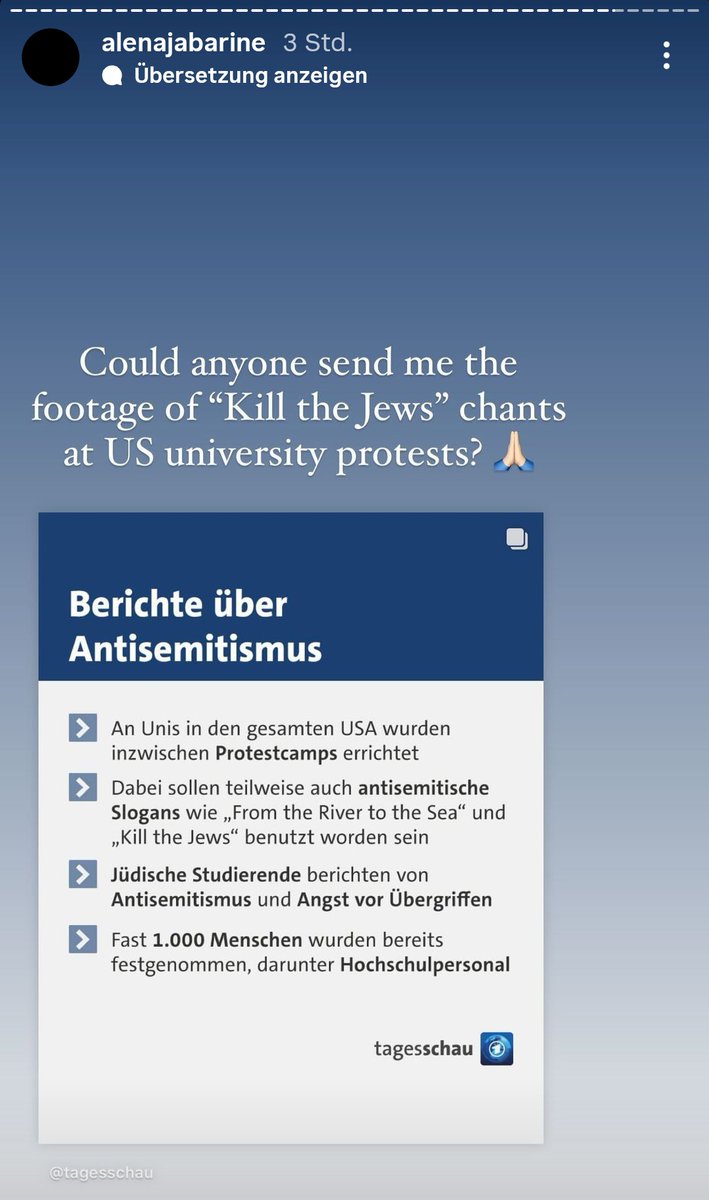 Alena Jabarine (NDR) vom Funk-Format 'STRG_F' bagatellisiert bzw. bezweifelt mittlerweile ganz offen die antisemitischen Ausschreitungen an US-amerikanischen Universitäten.