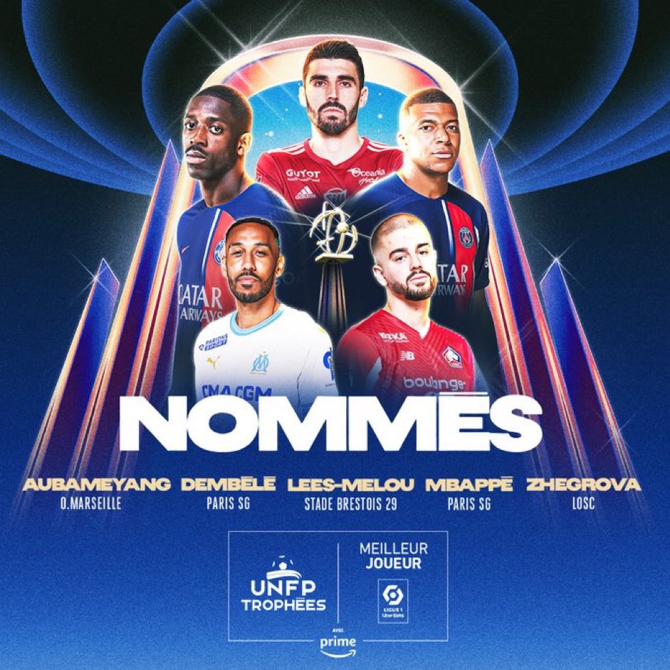 Ousmane Dembélé et Kylian Mbappé sont nominés pour le Trophée UNFP de meilleur joueur de la saison de Ligue 1 !! ❤️💙

#TropheesUNFP