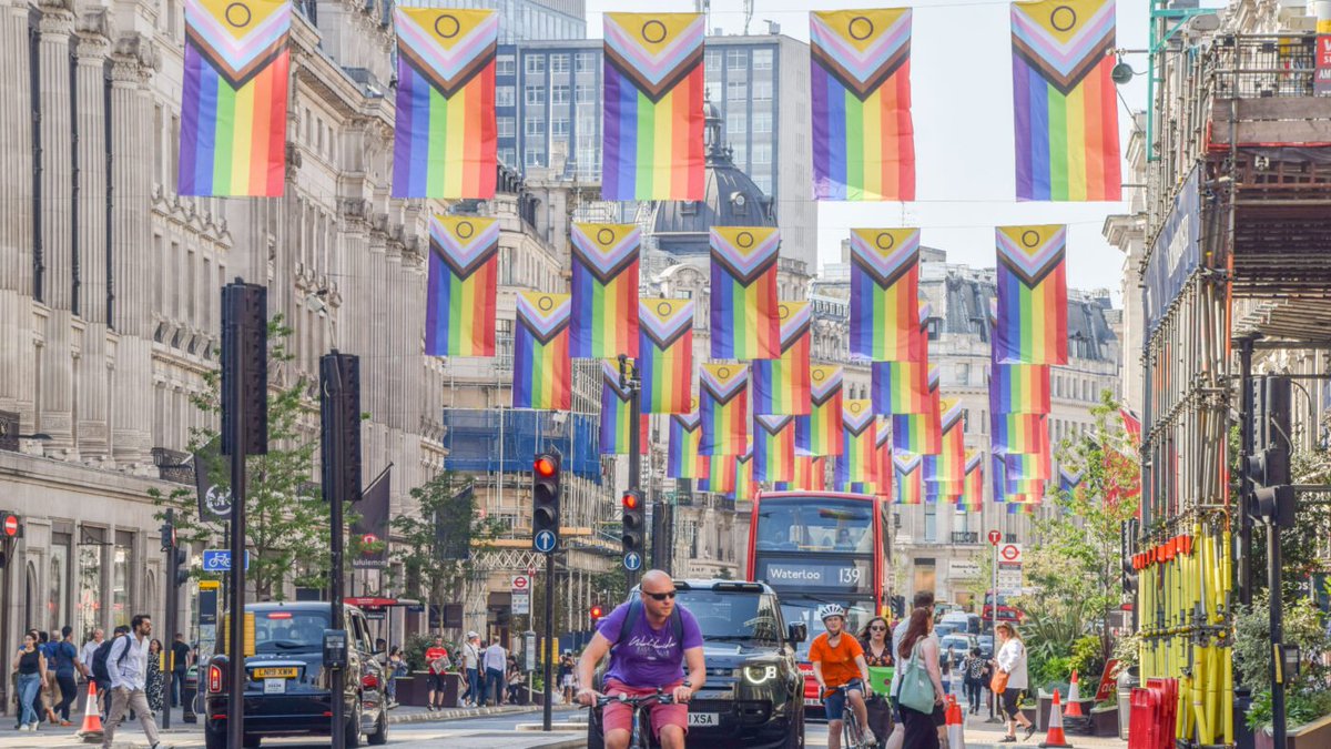 If these flags bedeck Regents Street once again this year, does anyone have a drone with a built-in flamethrower?