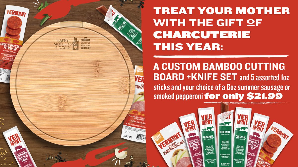 Need a gift for #MothersDay? Buy a custom cutting board set from your favorite meat stick brand!
Perfect #charcuterie kit for picnics, beach+parties
bit.ly/vscmom #HappyMothersDay #HappyMothersDay📷 #MothersDay2024 #MothersDayGift #MothersDayWeekend
#MothersDayGiftIdeas