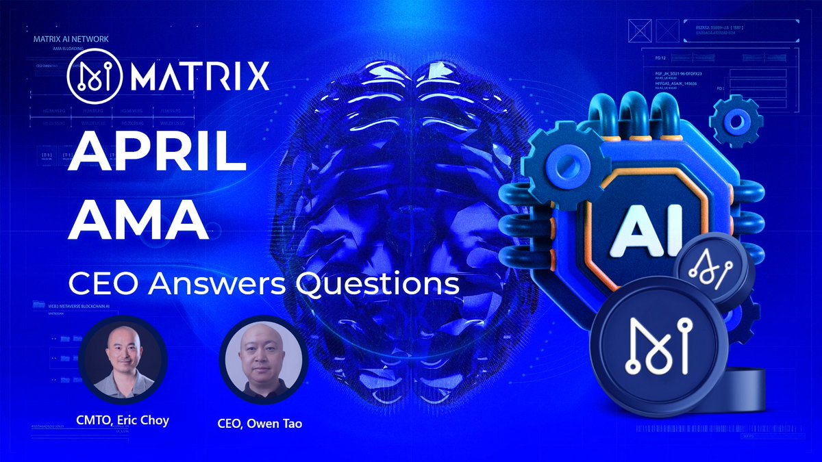 Don't miss the MATRIX AMA 🔥 📌CEO Owen TAO addressed questions from the community. As always, there are insightful answers to valuable questions! 👀💎 APRIL AMA is LIVE ✅ 👉 youtu.be/HVkMnzN8Woc #DePIN #Bitcoin #AI