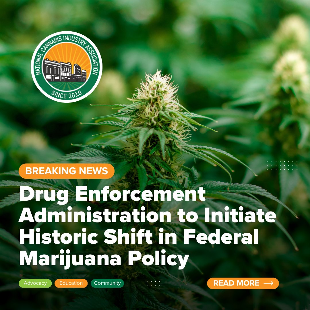 The Drug Enforcement Administration (DEA) is on the brink of a groundbreaking shift in federal marijuana policy! While this change is monumental, there's still work to be done. - bit.ly/49Zlynl #CannabisPolicy #DEA #Rescheduling #CannabisIndustry #NCIA