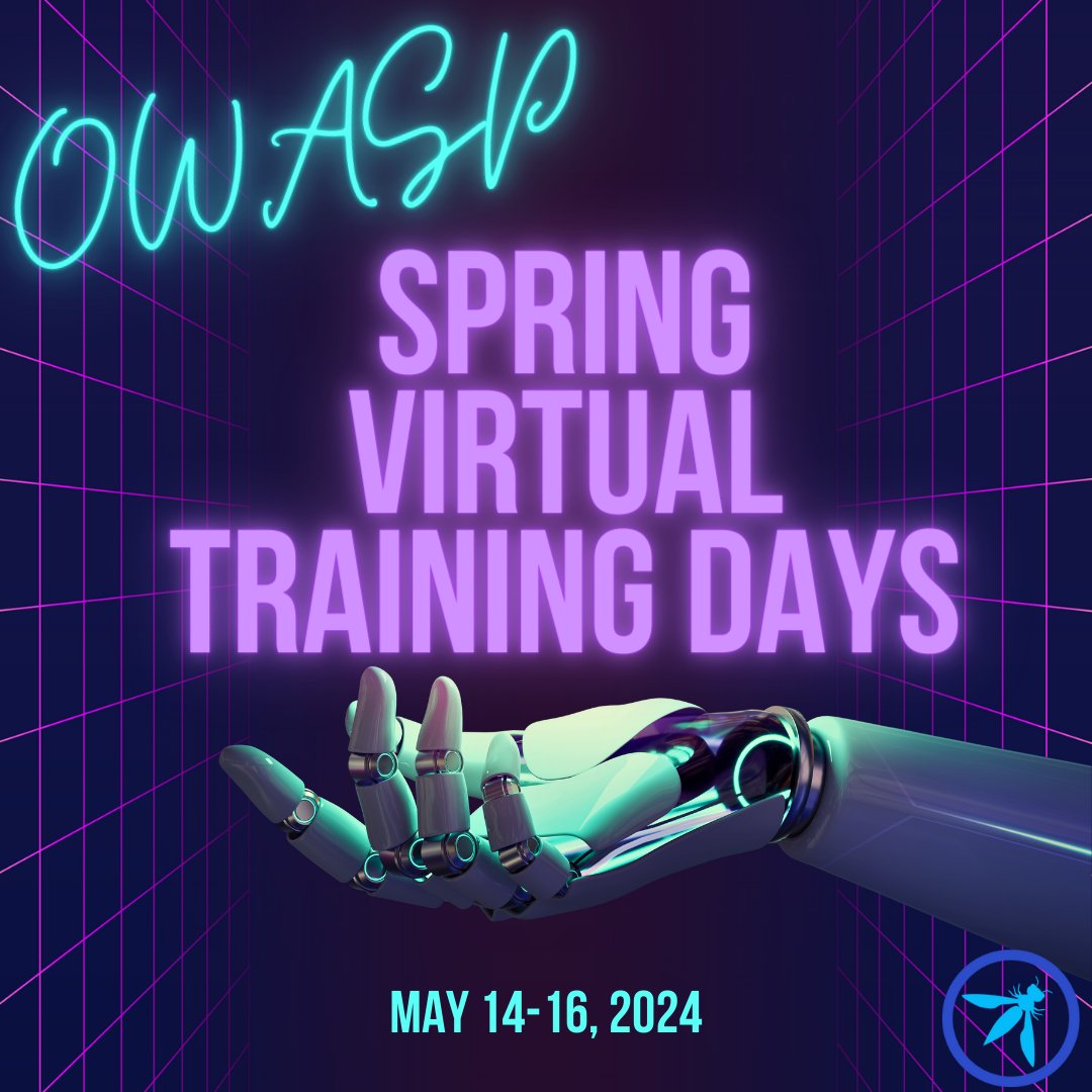 Exciting news! Uncover high-quality training courses from the comfort of your home. Dive into #OWASP's Spring Training Days for interactive virtual sessions. Don't miss out - secure your spot today! Sign up here: eventbrite.com/e/owasp-spring… #devsecops #cybersecurity