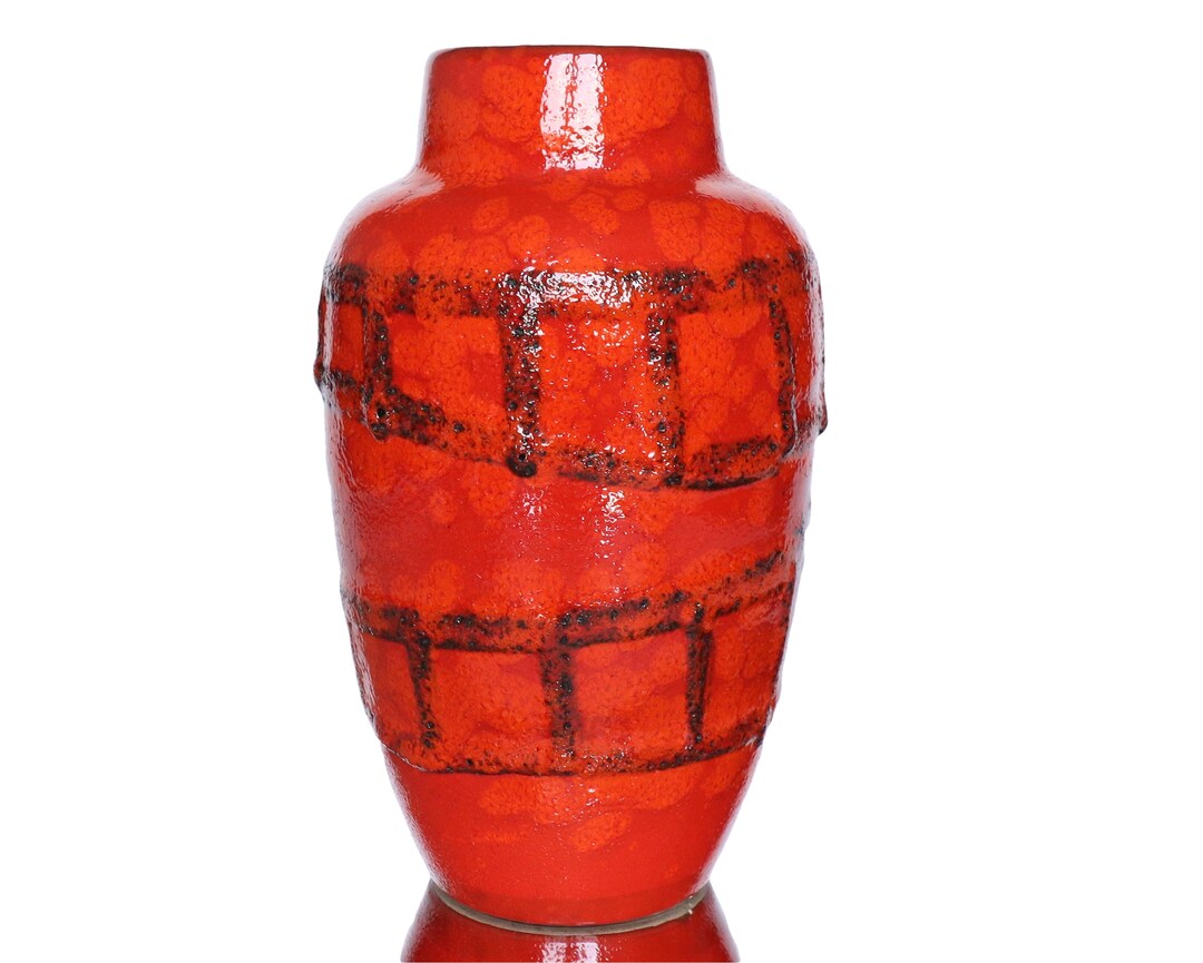 SCHEURICH Ceramic Vase in Red & Black, Model 549-21, West German Pottery by LavaHaus dlvr.it/T6DkqH #etsyshop #FestiveEtsyFinds #westgermanpottery