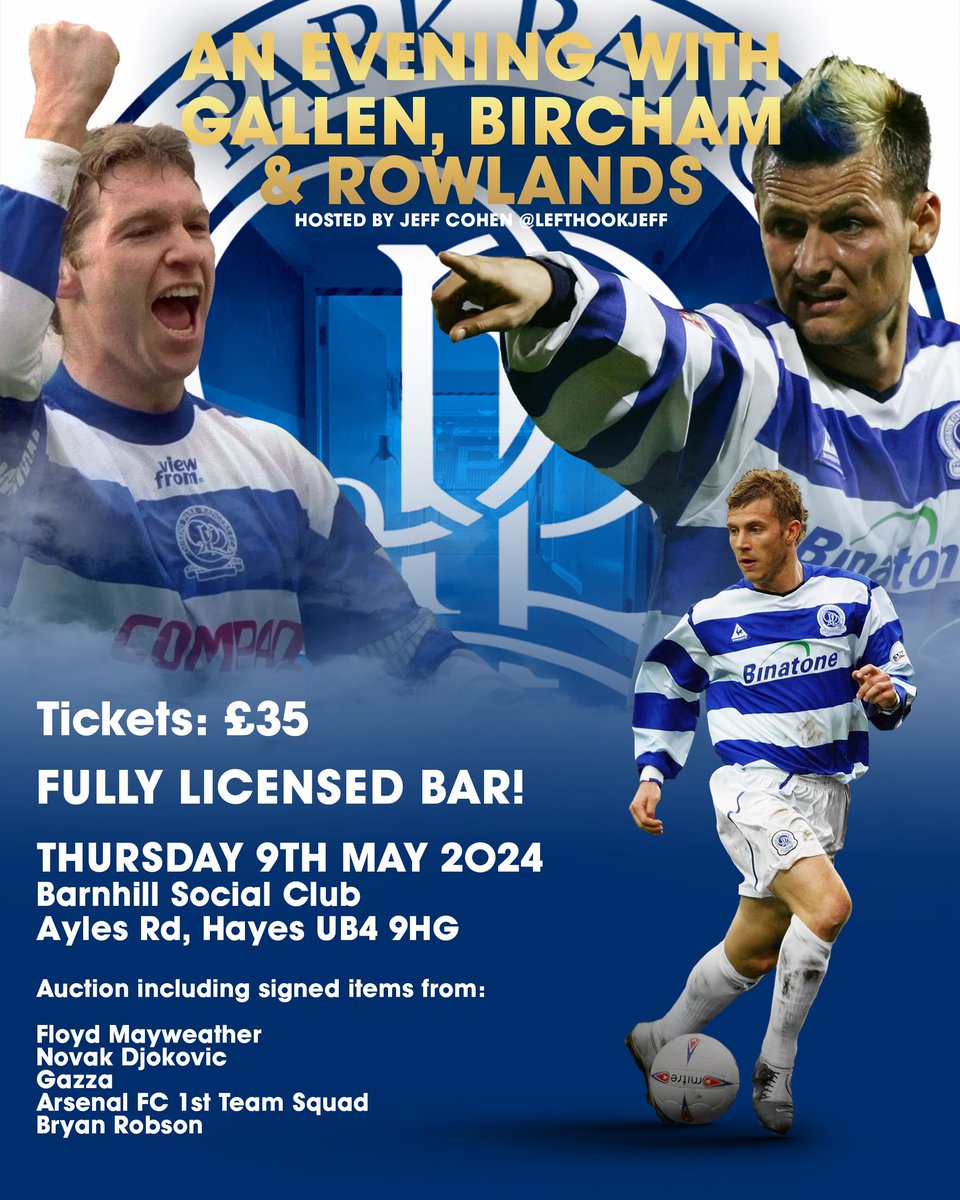 We have signed home and away shirts🔵⚪️🔴⚫️ plus if Illy comes good we have one of his signed boots all to auction and raise money for both Tiger Cubs and Dottie Also a fully sighed promotion season shirt from 2004 framed. Every penny raised from these go to these causes @QPR