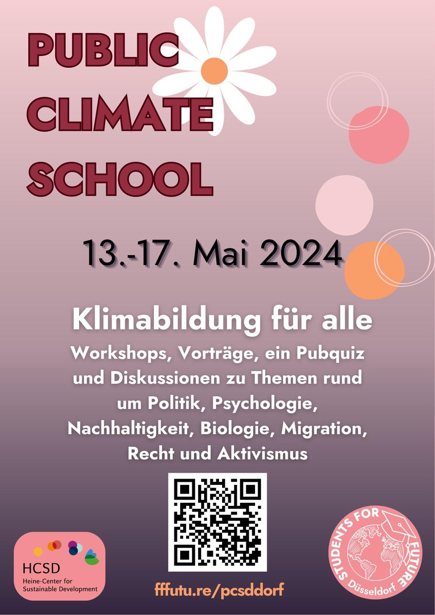#Klimakrise,#Klimaschutz & #Europawahl: Die Students for Future haben für die Public Climate School in Düsseldorf ein tolles Programm zusammengestellt. Vom 13. - 17.5.2024 an verschiedenen Orten in Düsseldorf. Kommt dazu, tauscht euch aus, schließt euch zusammen! 1/2