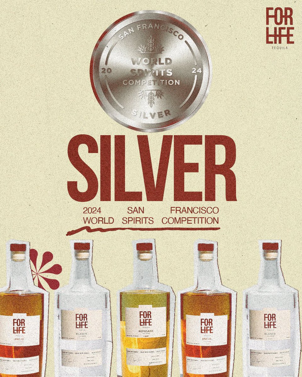 Thrilled to announce that ForLife Tequila (@forlifetequila) has been honored with the Silver medal for our Blanco, Reposado, and Añejo expressions at the 2024 San Francisco World Spirits Competition Cheers to officially joining the ranks of award-winning brands! 🎉🥃