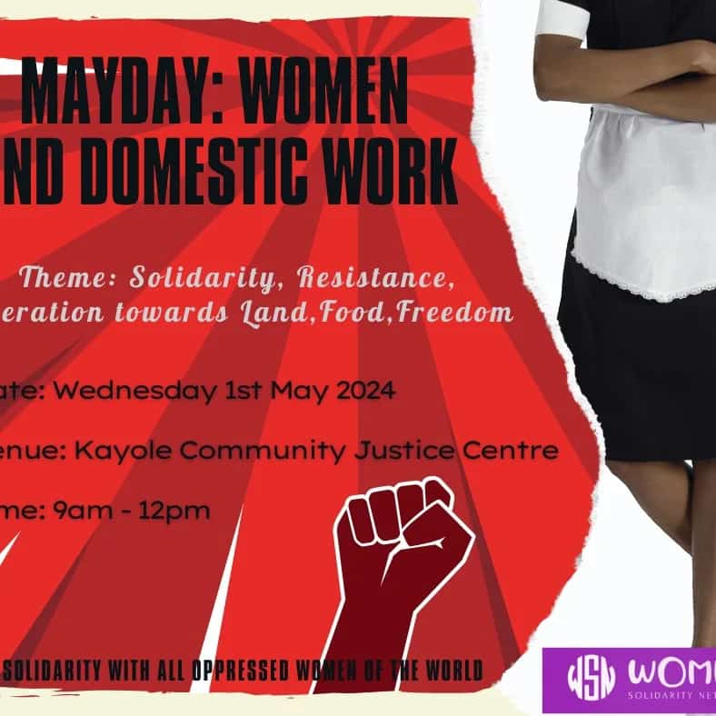 Tomorrow we mark International Workers Day by reflecting on solidarity, resistance and liberation towards #LandFoodAndFreedom with women domestic workers hosted by @KayoleCJC