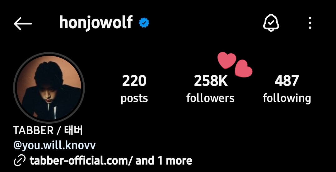 Happy 258K followers to my wolf 🐺 today is a good day 🤗🤗✨✨ #TABBER #태버