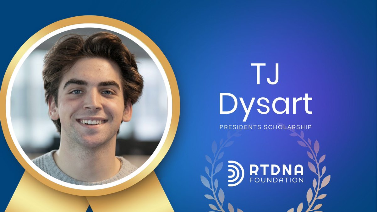 Congratulations to TJ Dysart for receiving the prestigious Presidents Scholarship! 🏆 This award, in memory of past RTDNA presidents, recognizes excellence in broadcast journalism students.