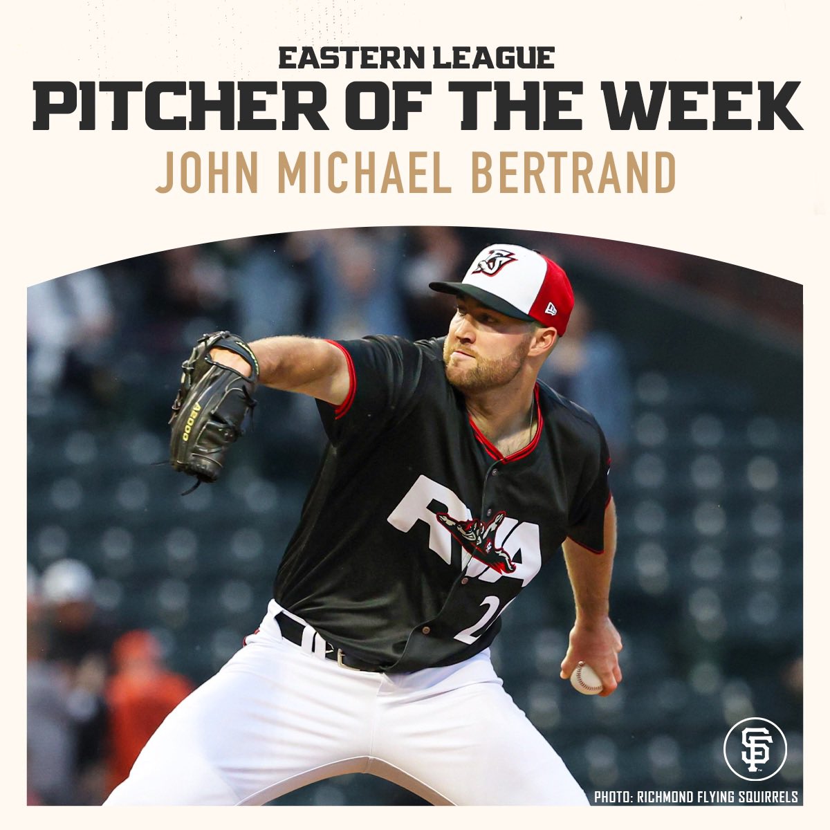 Congratulations to John Michael Bertrand on being named Eastern League Pitcher of the Week!