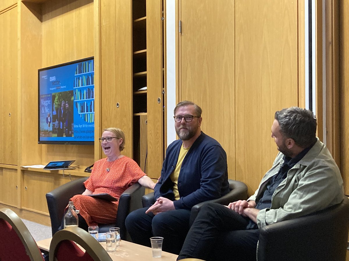 “If you turn someone into a monster you excuse them.”

Brilliant seeing @Damian_Barr and @jamesleyplay chat Maggie and Me as part of @AyeWrite at the Mitchell Library