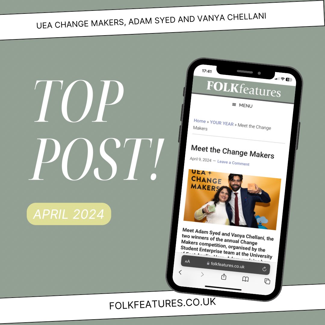 🥁 roll please…

…the 🔝 story on X in April goes to @uniofeastanglia Change Makers Adam Syed and Vanya Chellani

Have another read:

folkfeatures.co.uk/meet-the-chang…

#folkfeatures