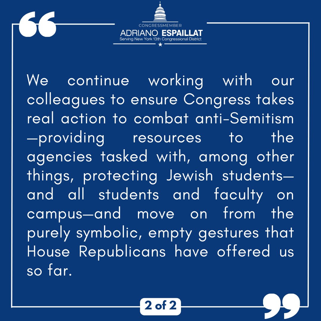 Read my statement with @RepJerryNadler on Student Unlawfulness at Columbia University. ⬇️