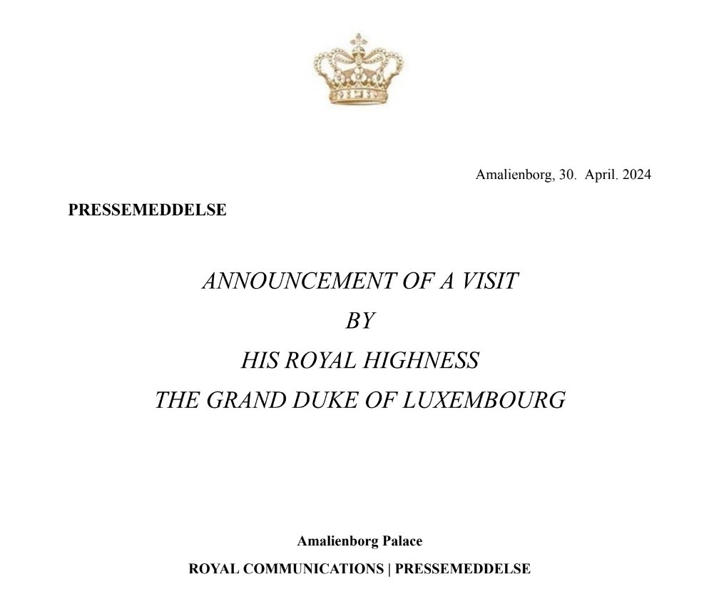 His Royal Highness, The Grand Duke of Luxembourg, has kindly accepted an invitation by The Queen to pay a private audience. The Queen invited The Grand Duke under a special occasion. Follow the Grand Duke's visit here ⬇️