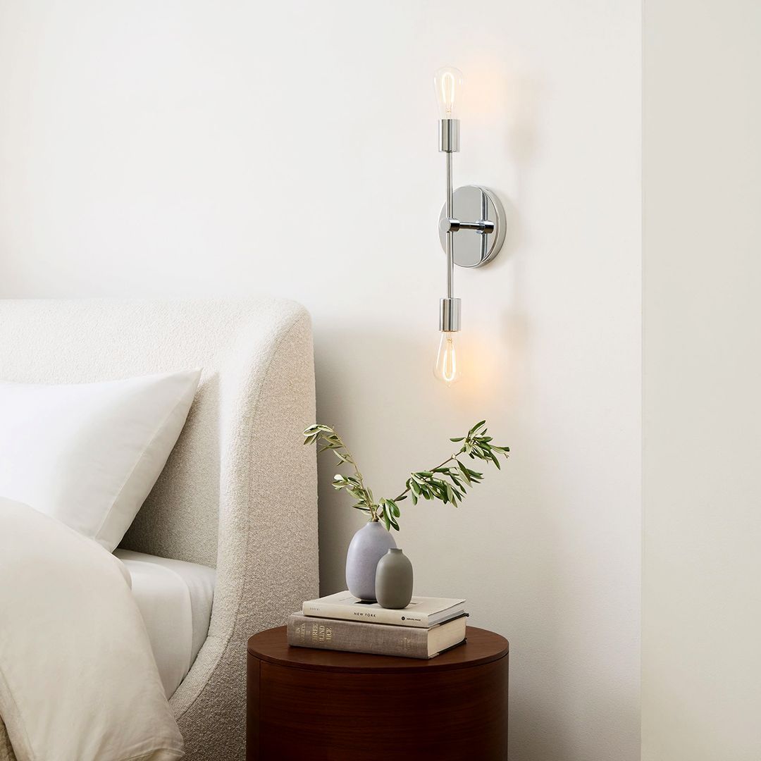 #DecorInspiration-Find the perfect blend of functionality and style for your bedside space through contemporary sconce lighting fixtures, soft elements and subtle accents. Showcase unique designs and create a cozy ambiance that enhances the beauty of your bedtime routine.  ✨ 🛏️