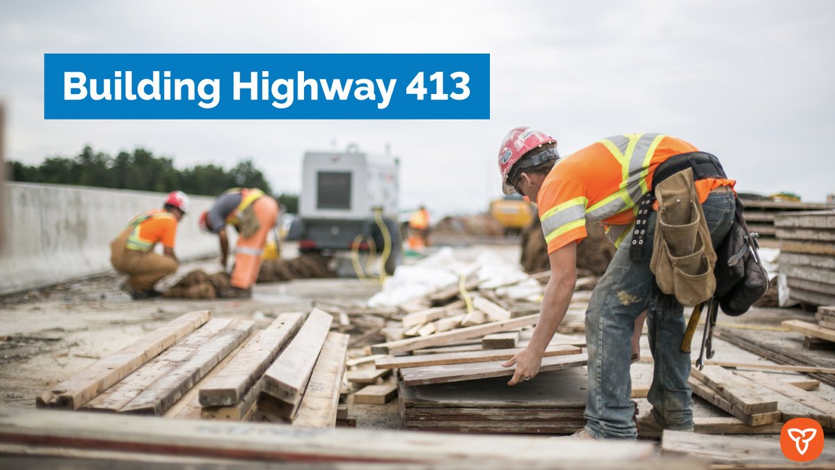 The Ontario government is moving ahead with Highway 413! Construction will begin in 2025, creating thousands of union jobs and contributing $350 million to the province’s GDP. Learn more: news.ontario.ca/en/release/100…