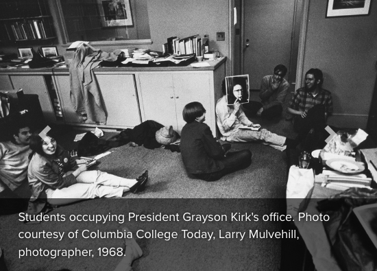 Columbia still has its official website up lionizing the protesters of 1968 who occupied university buildings to protest the Vietnam War until the NYPD, in Columbia's own words, "stormed" campus, creating a "fallout that dogged Columbia for years." news.columbia.edu/content/new-pe…