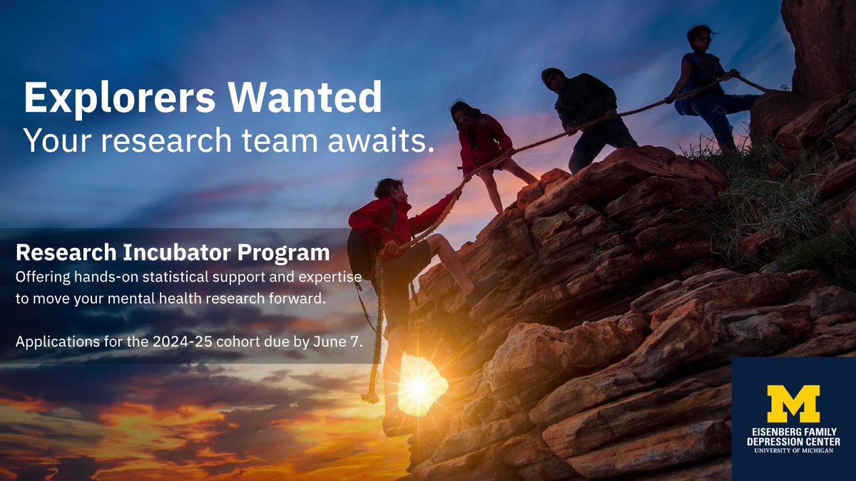 🚨Center News! Our Research Incubator program is accepting applications for the 2024-25 cohort. The program is open to @UMich early-career faculty and emerging scholars. Apply by June 7. Details > michmed.org/MykAR @UMichResearch @umichmedicine