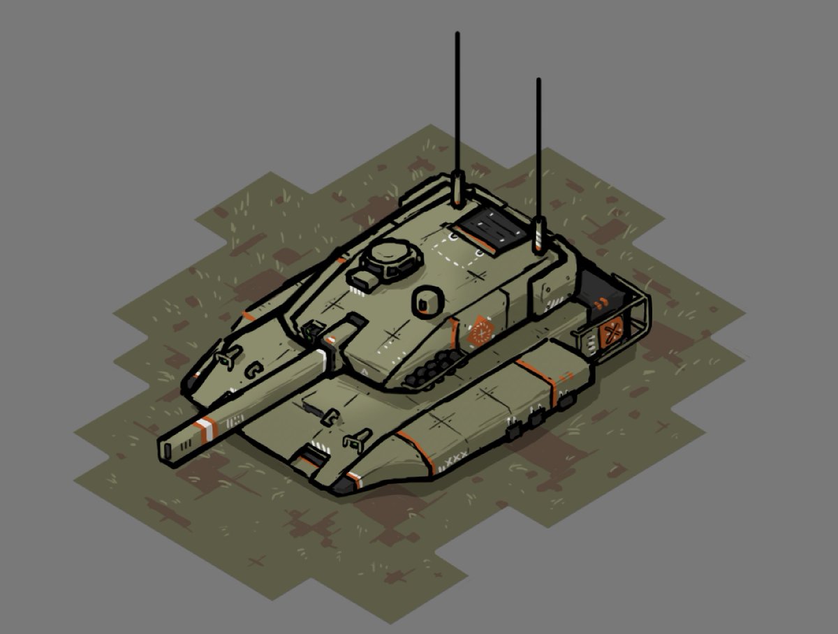 Isometric hover tank doodle