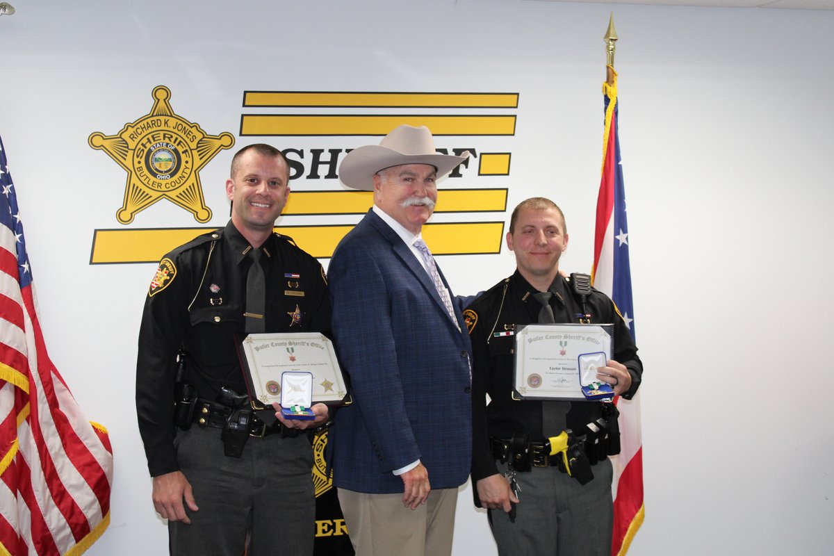 The Butler County Sheriff's Office held an awards ceremony on 4/30/2024. The entire Butler County Sheriff's Office family is proud of the following officers: Corrections Specialist Jason Lobenthal – Corrections Officer of the Year Deputy Derek Collins – Life Saving Award Deputy