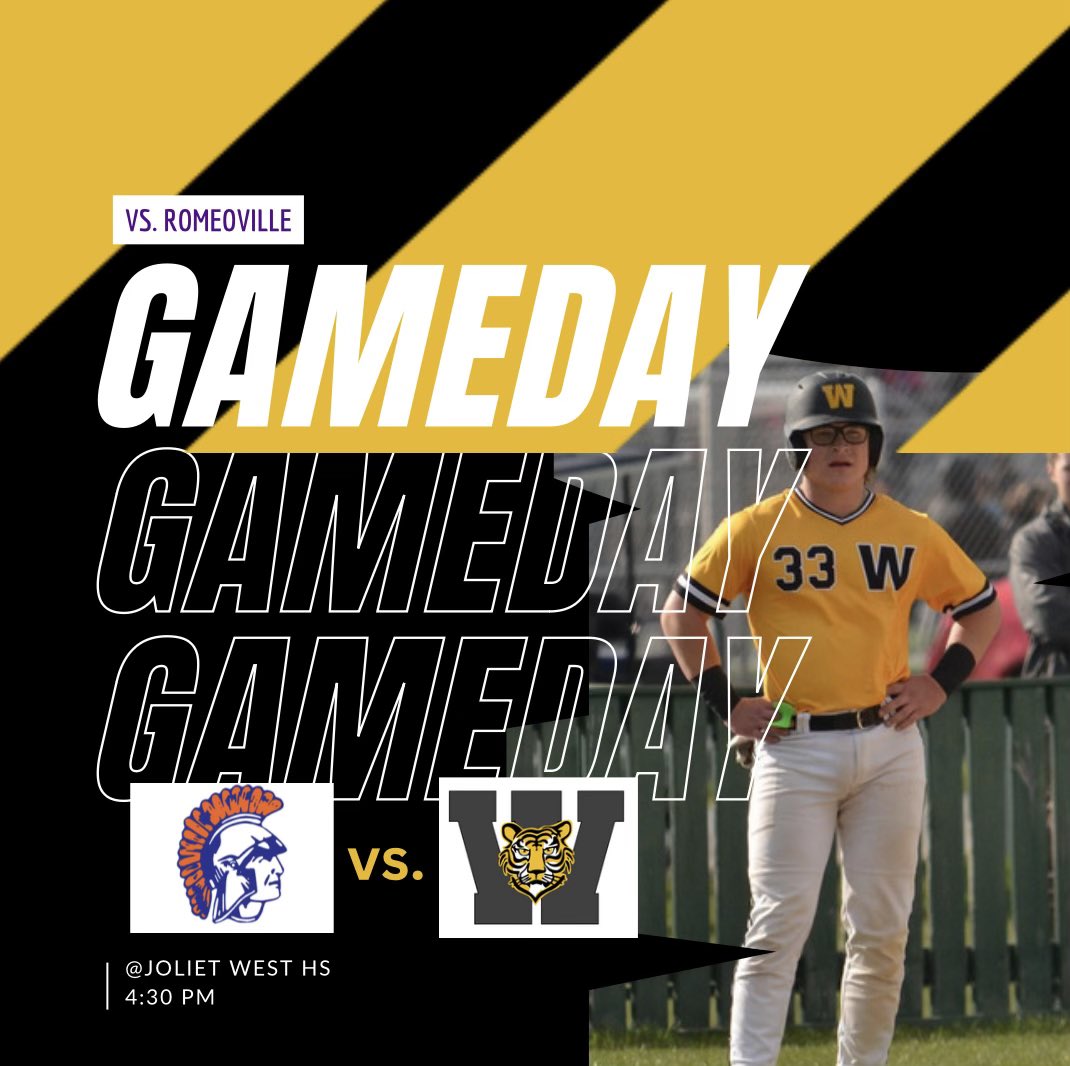 jtwestbaseball's tweet photo. ⚾️GAMEDAY⚾️
Come out and support the Tigers as they take on conference opponent Romeoville at Home.
🆚Romeoville
⌚️4:30pm
📍Joliet West HS
📺 https://t.co/YD78F5lStH
#setthetone #4marco https://t.co/jdRDOCbIr1