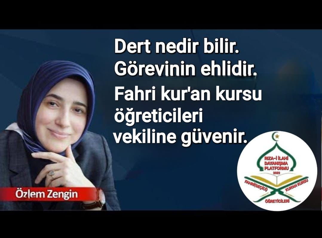 <a href="/AvOzlemZengin/">Av. Özlem Zengin 🇹🇷</a> Gözbebeğimiz olan
#Diyanet İşleri Baskanlığımızın Kuruluşunun 💯.Yılında 

#sözleşme #süreklilik
yolunda,

Değerli vekilimiz
<a href="/AvOzlemZengin/">Av. Özlem Zengin 🇹🇷</a> Hanımefendiden

FAHRİ (Geçici) ÖĞRETİCİLERE
müjde bekliyoruz

#Süreklilik 
#Sözleşme
#Diyanet

 #DerdimizinDermanıOzlemZengin