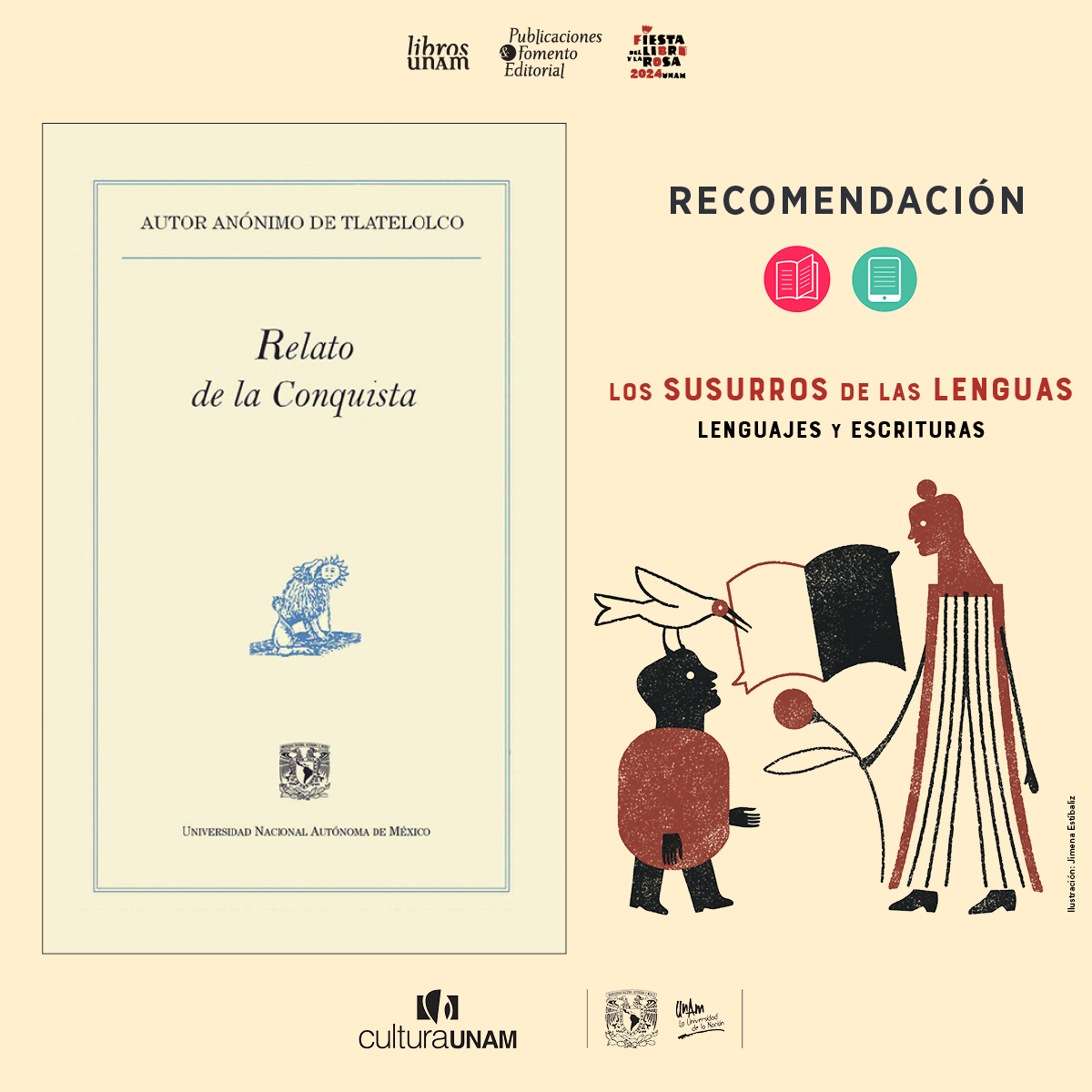 💥En el suplemento de #LibrosUNAM “Los susurros de las lenguas: lenguajes y escrituras” destacan «Mirada interior / Pa'chána e'néala», de Ana Cely Palma Loya, y «Relato de la Conquista», títulos de la colección #PequeñosGrandesEnsayos ➡️ bit.ly/3TJwPlx 📚