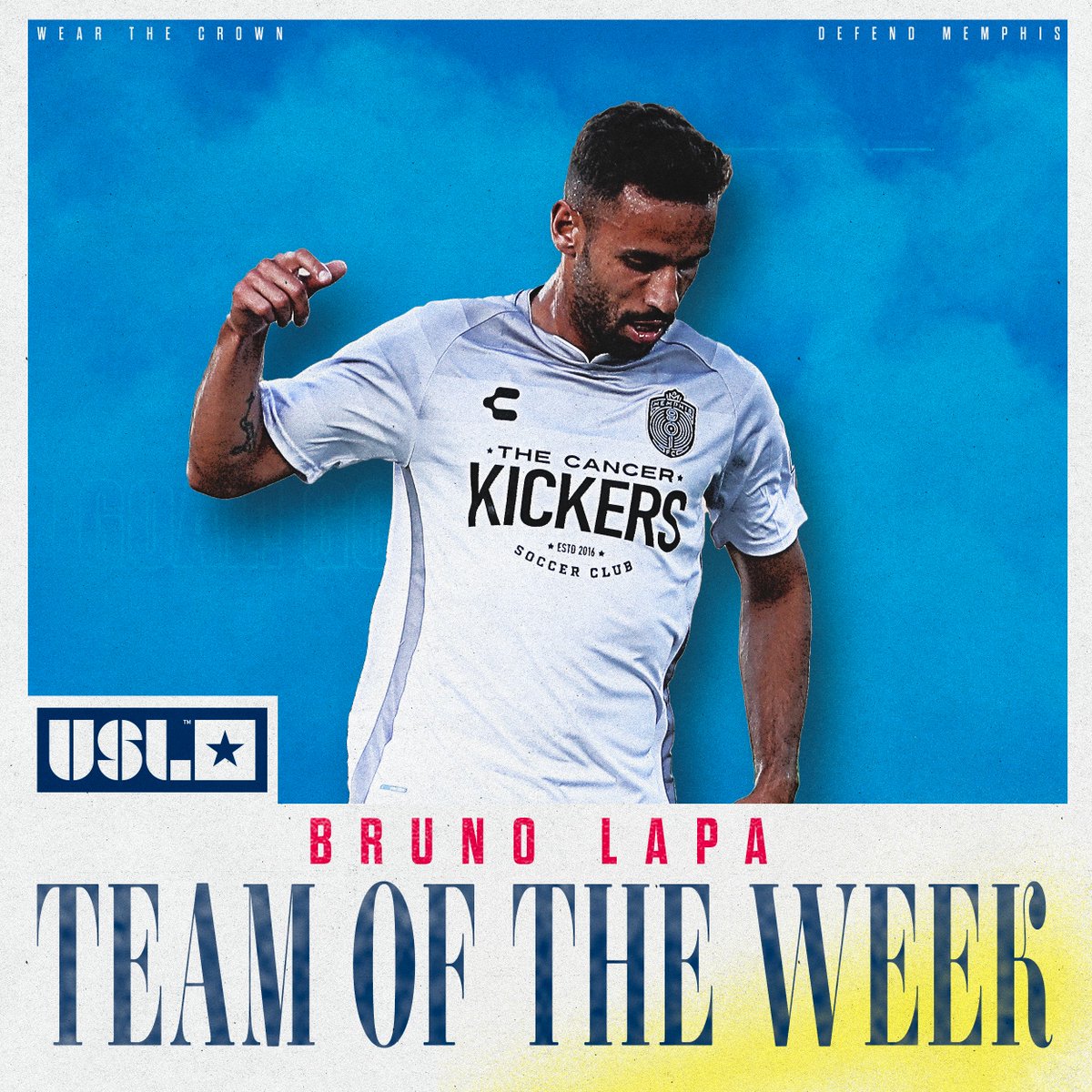 Two Shots, Two Goals, Three Points ✌️ 

Bruno Lapa has been named to the USL Championship Team of the Week. 👏 

READ: shorturl.at/du679

#DefendMemphis