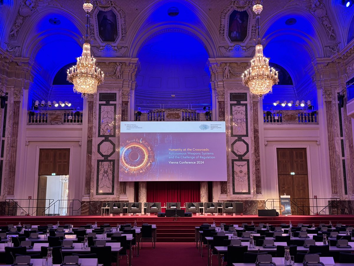 On Apr 29-30, Amb @ArmenS_Papikyan attended & delivered statement at #AutonomousWeapons Systems conference in Vienna. We🙏@MFA_Austria for providing a platform to continue discussions on challenges posed by AWS & highlight the need 4 a legally binding instrument. #AWS2024Vienna