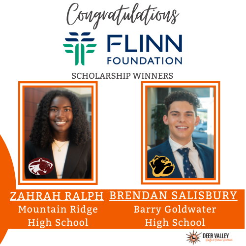 Congratulations to two DVUSD students on being named 2024 @FlinnScholars! Brendan Salisbury of @BGHS_DVUSD Zahrah Ralph of @TheMRHS Learn more about this prestigious honor for both Brendan and Zahrah at DVUSD.org/flinn.