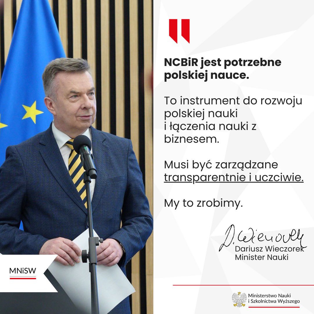 #MinisterNauki @wieczorekdarek 
💬@NCBR_pl jest potrzebne polskiej nauce. 
🔊@RadiowaJedynka