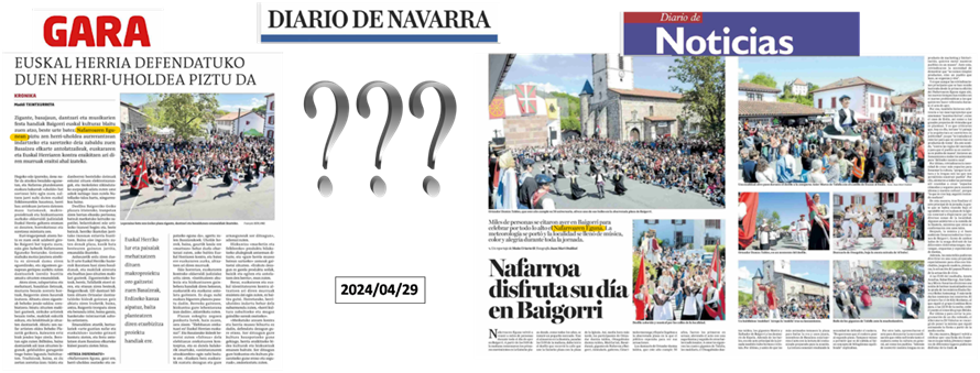 Diario de Navarraren klasiko bat:

Igandean, Baigorrin ospatu zen Nafarroaren Egunari buruzko, berririk ez... 

Diario ¿de Navarra? Bai zera! 🤔🤨🤣
.
.
.
#diablodenavarra #navarra #nafarroa #lecturacritica #irakurketakritikoa