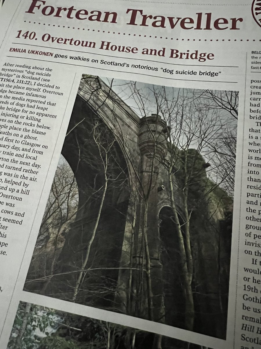 @SA_McKay @rock_swords It’s brilliant. “I did not observe anything strange in the dog’s behaviour and it did not seem to have the slightest interest in jumping from the bridge. We all got across safely.” @forteantimes is always an excellent read.
