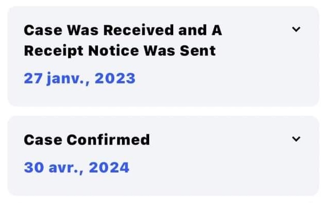 I-134A
27 JANV 2023 ✅️
30 AVR  2024 ✅️
CASE CONFIRMED 30 AVRIL 2024