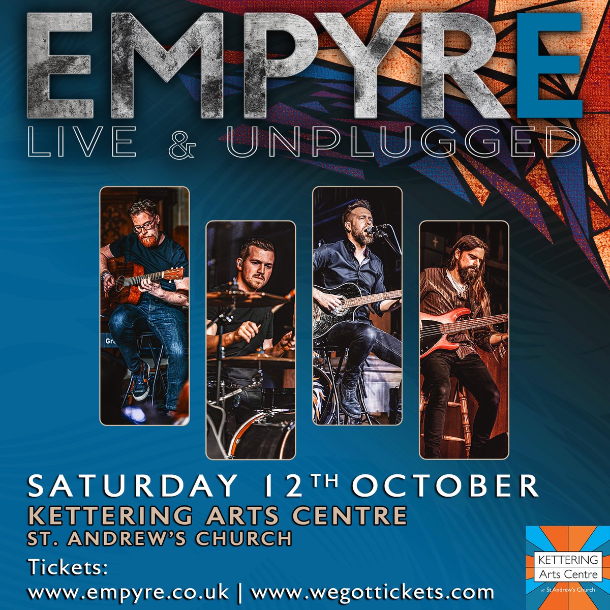 General sale tickets for our acoustic show at @Ketteringarts on Saturday 12th October are now available here: empyre.co.uk/gigs #nn #northampton #northants #kettering #gig #gigs #whatson #show #livemusic #rock #acoustic #music