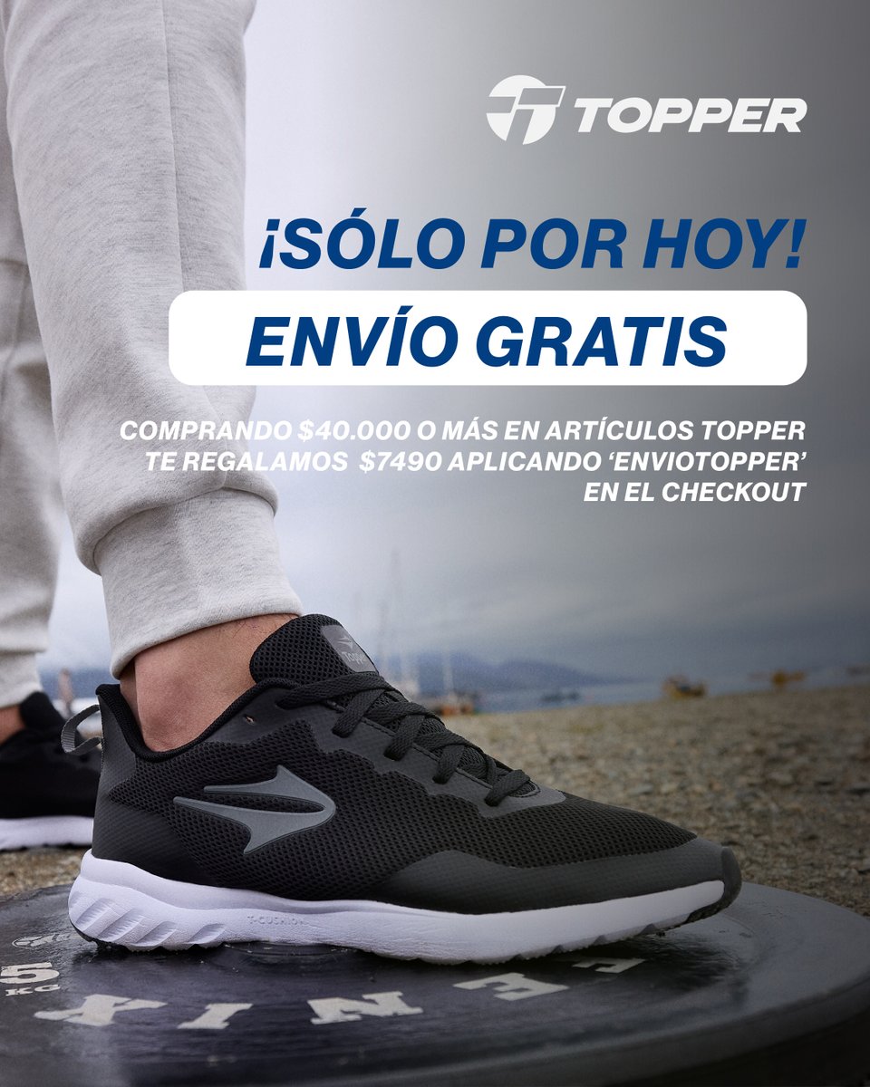 ¡SÓLO POR HOY! ‼️ ENVIO GRATIS 🚚
Con tu compra de $40.000 o más en artículos topper te regalamos $7490 de costo de envío.

Aplica el código en el check out y obtenelo.
CÓDIGO: ENVIOTOPPER
tinyurl.com/bdx8kk62