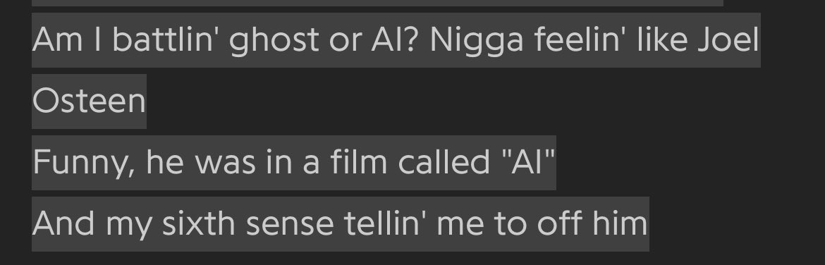 Losing my mind over these lines in Kendrick’s Drake diss track