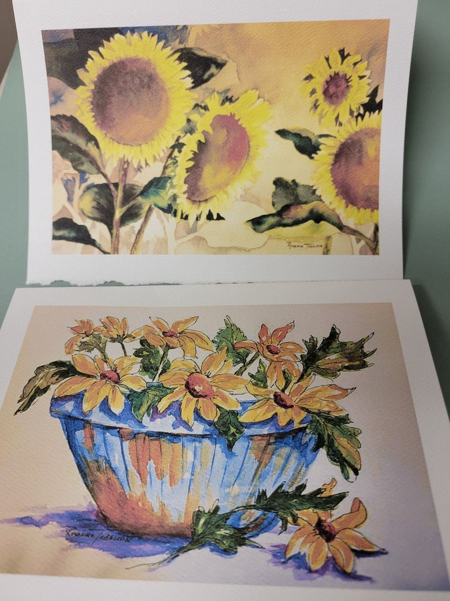 #Sunflowers & #Daisy Basket #NoteCards 2 #Watercolor print 5x7 GreetingCards etsy.com/listing/752069… #cctag @RTobaison