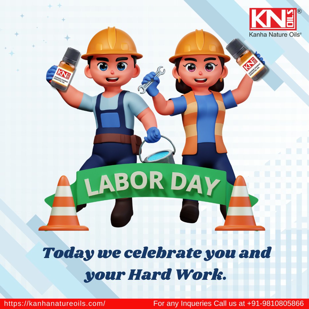 👍 Happy Labor Day 🧑‍🏭

🌟 On this Labor Day, we wish all workers to be recognized and appreciated for their hard work and contributions to the development of society.

🌟 Let us honor and celebrate individuals' hard work and dedication in every field. 🧑‍🏭

#kno #KanhaNatureOils