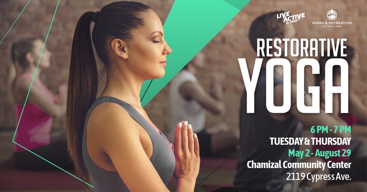 Restorative Yoga begins Thursday May 2nd with @LiveActiveEP ! Decompress and get a good workout in all at the same time! #Yoga #LiveActiveElPaso