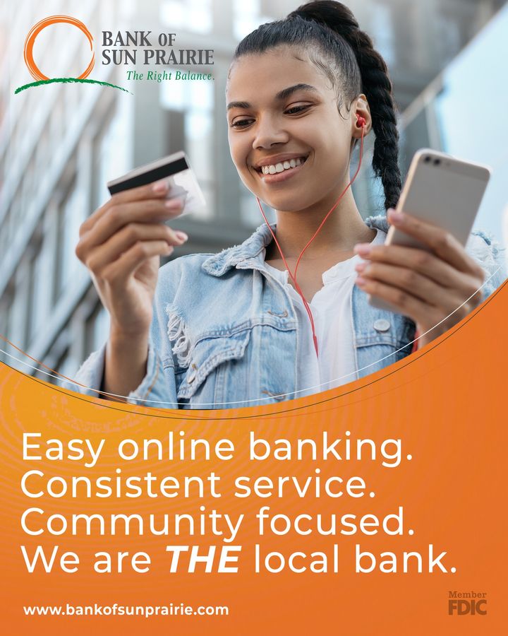 Simple. Consistent. Community. 
That's Bank of Sun Prairie.
Stop by one of our branch locations to learn more or visit bankofsunprairie.com.

#CommunityFirst #CommunityBanking #SimpleConsistentCommunity #CottageGroveWi #SunPrairieWi #DowntownSunPrairie